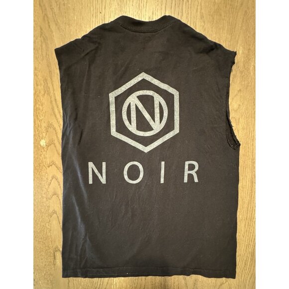 Timeless Black Size Large Spell Out Utopia Is Here Noir Cut Off Tank USA - Picture 6 of 7